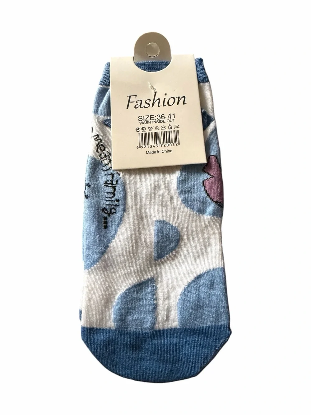 NWT-Stitch Ankle Socks Trio in Blue, Black & White
